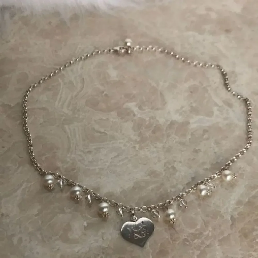 925 Silver Real‎ Pearls crystals necklace